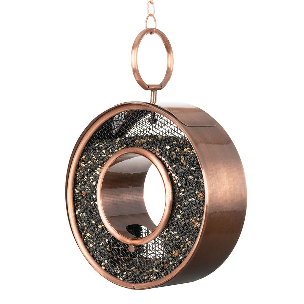 Just in Time Fly-Thru Copper Bird Feeder