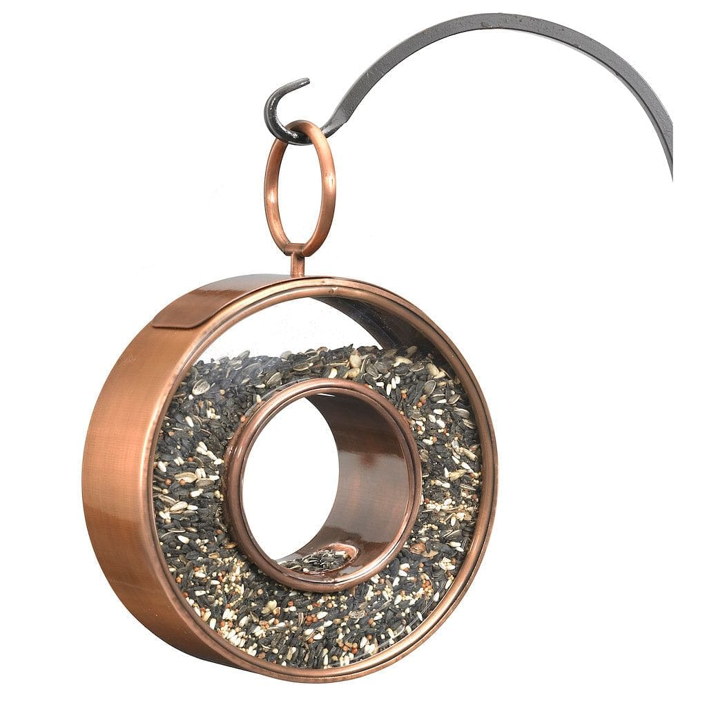Circle FlyinThru Bird Feeder in Copper Finish