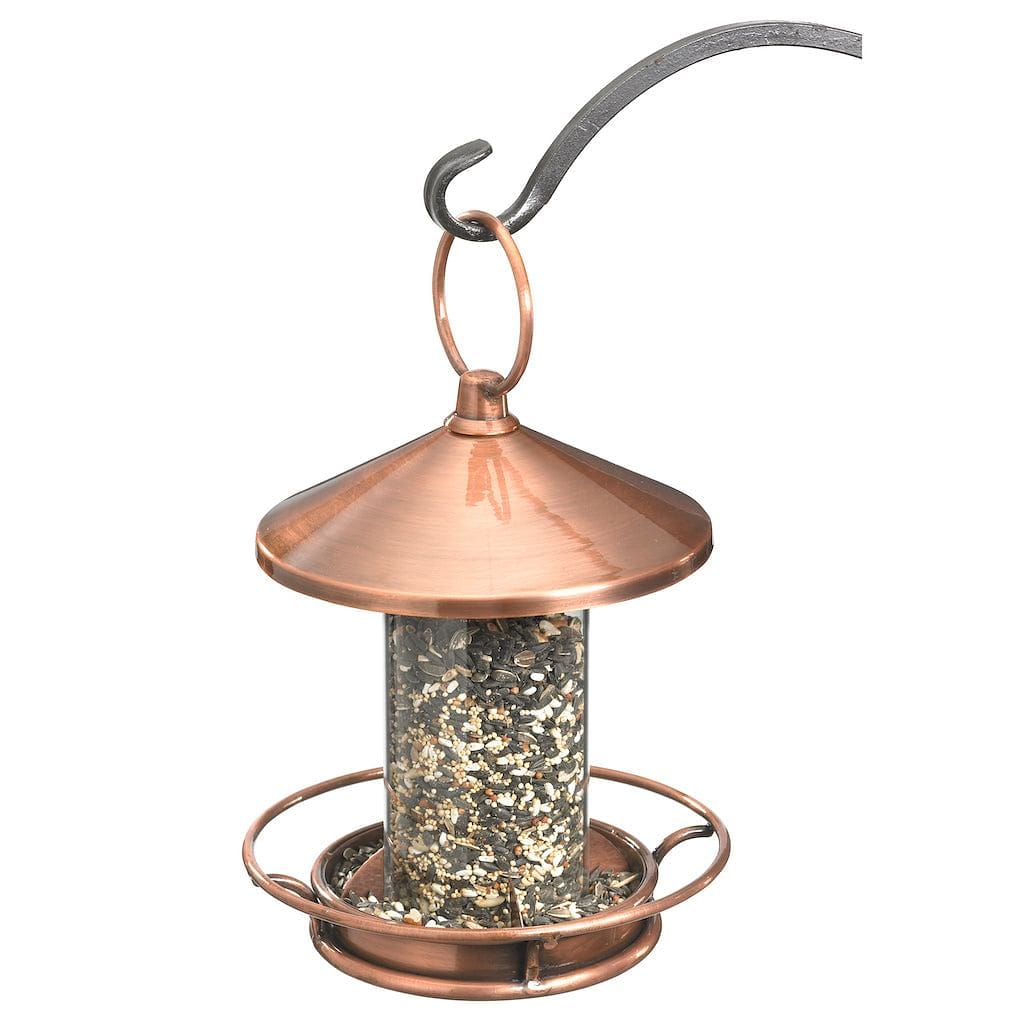 Classic Perch Bird Feeder in Copper Finish