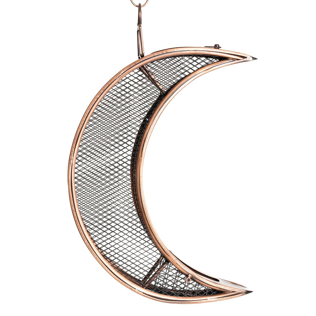 Over The Moon Copper Bird Feeder with Mesh Panels