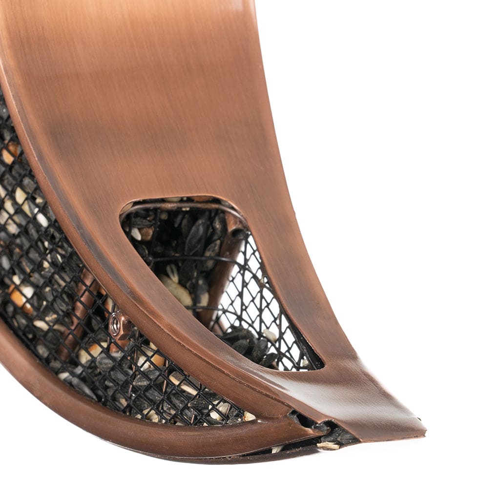 Over The Moon Copper Bird Feeder with Mesh Panels