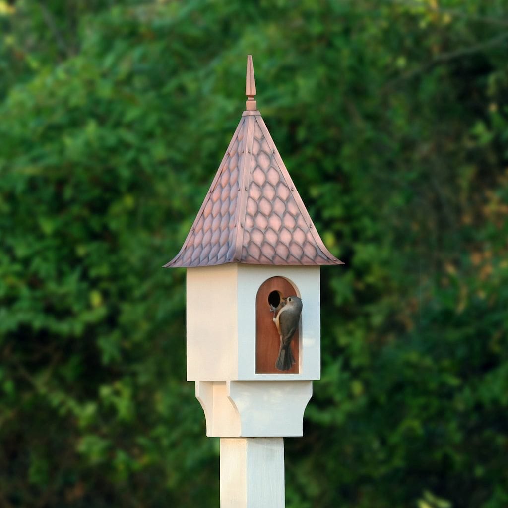 Bird House with Pure Copper Diamond Pattern Roof