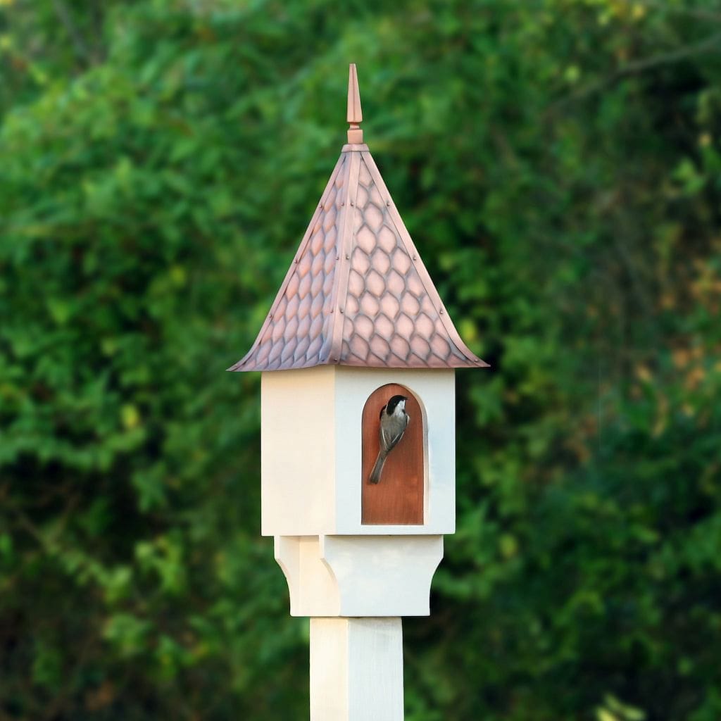 Bird House with Pure Copper Diamond Pattern Roof