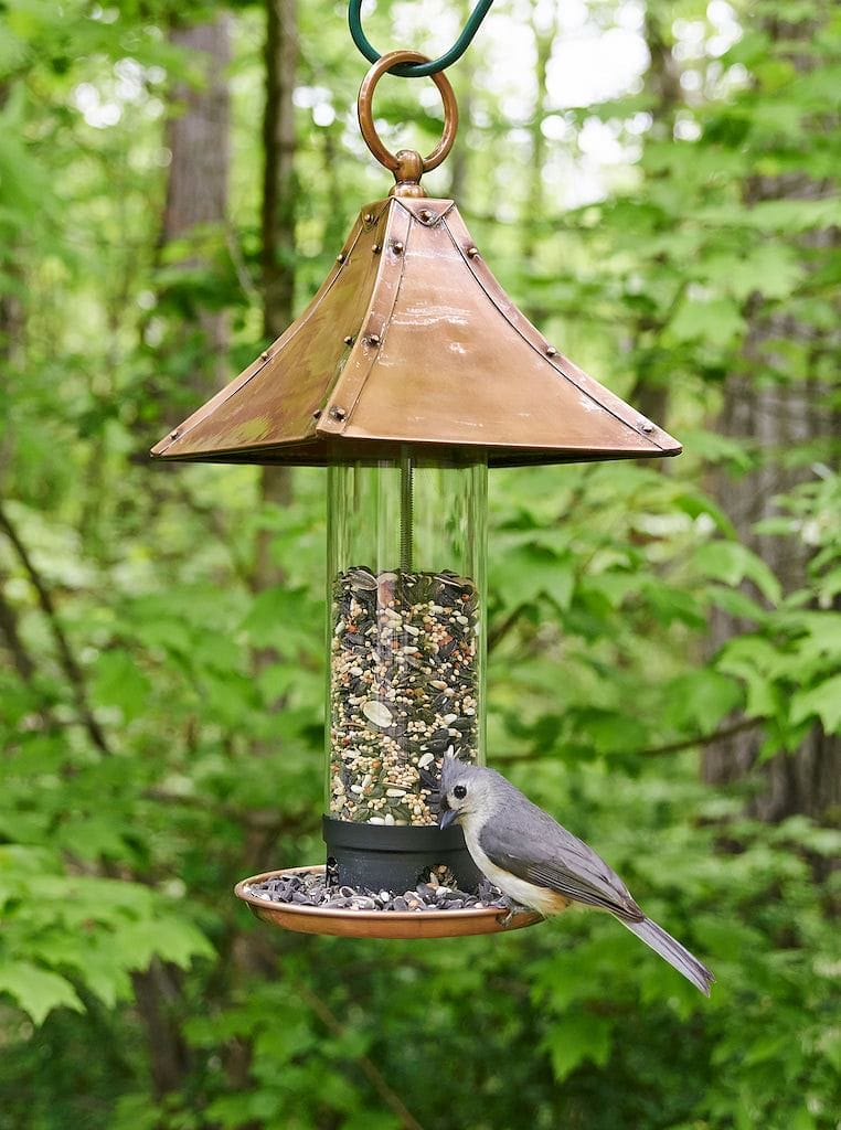 Palazzo Bird Feeder in Polished Copper
