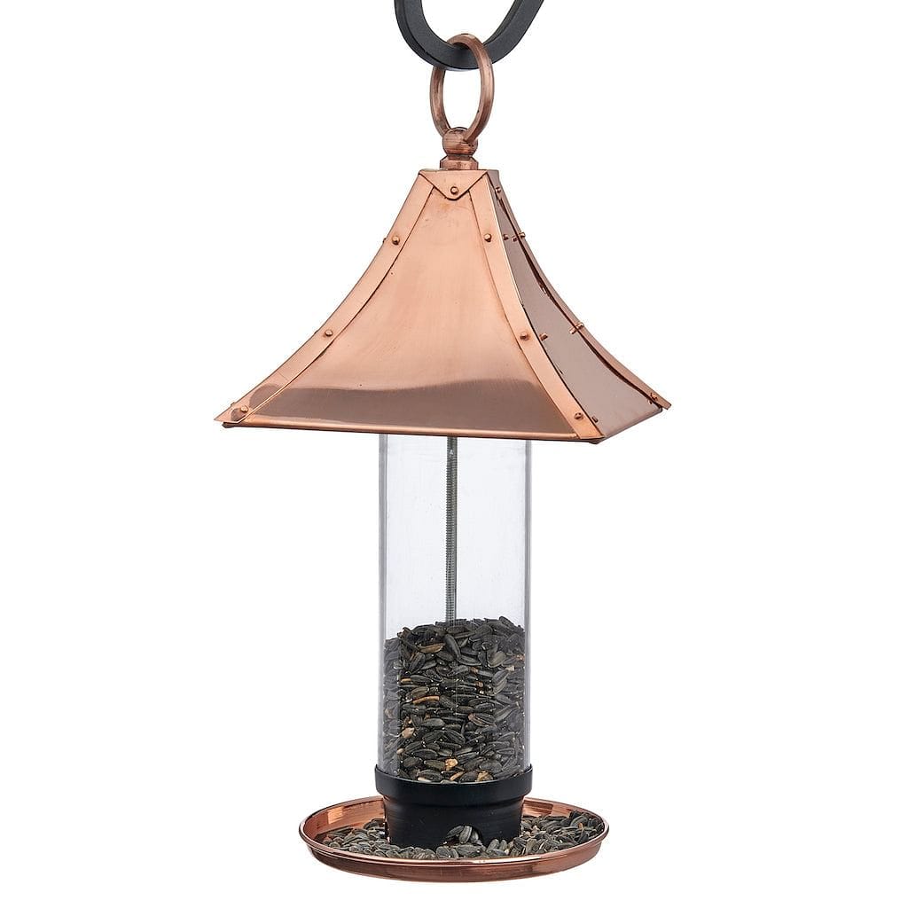 Palazzo Bird Feeder in Polished Copper